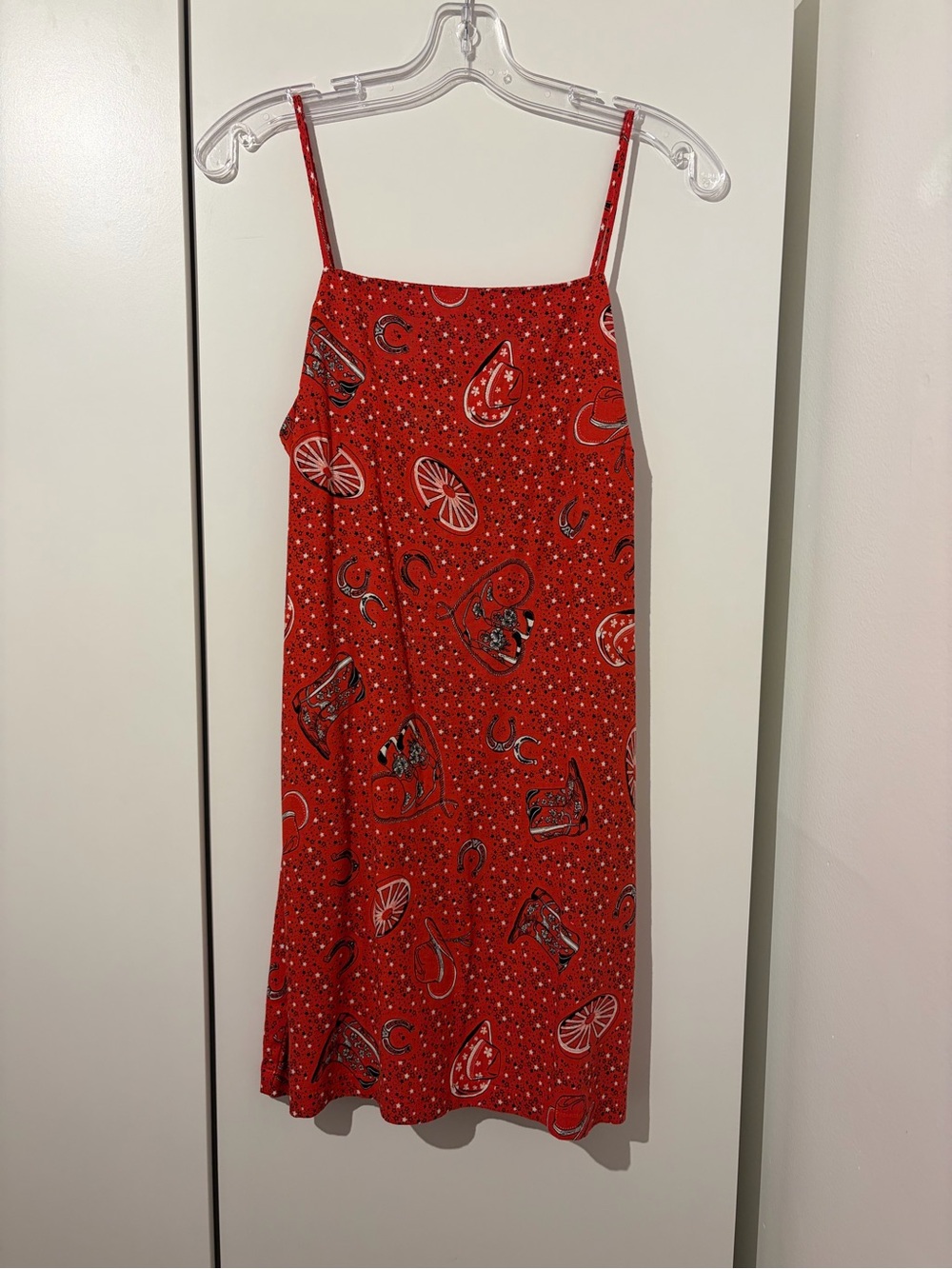 Red Printed Slip Dress